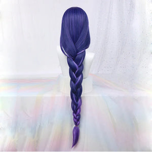 Game Impact Raiden Shogun Cosplay Wig Beelzebul Purple Long Heat Resistant Synthetic Hair Braided Baal Wigs