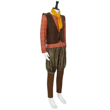 Load image into Gallery viewer, Monster Rumpelstiltskin Cosplay Costume T Shirt Brown Vest Trousers Yellow Scraf Halloween Role Playing King Dwarf Fancy Uniform
