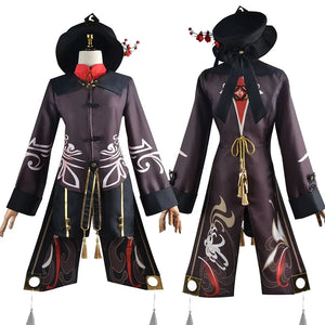 Hutao Cosplay Costume Shoes Uniform Chinese Style Halloween Costumes for Women Game Hu Tao Genshin Impact