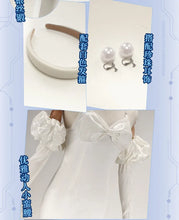 Load image into Gallery viewer, Sua Cosplay Costume Wig Anime Alien Stage Cosplay Costume Microphone White Dress Earrings Short Black Wig Sua Cosplay Clothing
