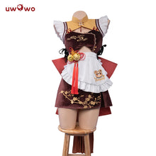 Load image into Gallery viewer, In Stock UWOWO Xiangling Cosplay Maid Costume Genshin Impact Fanart Cosplay Maid Dress Exclusive XiangLing Halloween Costume Ne
