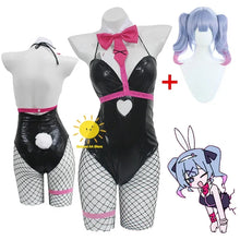 Load image into Gallery viewer, Miku Rabbit Hole Cosplay Wig Black Patent Leather Bunny Girl Sexy Cute Halloween Cosplay Costumes Headdresses Clothes Bows G # 1
