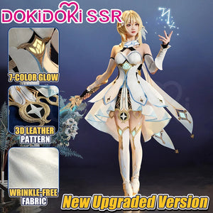 IN STOCK Traveler Lumine Cosplay Costume Game Genshin Impact【S-2XL】DokiDoki-SSR Lumine Cosplay Wig Shoes Halloween Plus Size