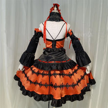 Load image into Gallery viewer, DATE A LIVE Tokisaki Kurumi Cosplay Costume Wig With Bangs Clip Ponytails Comic Con Nightmare Black Long Ponytials Wig Costumes
