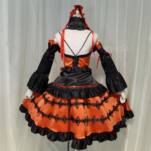 DATE A LIVE Tokisaki Kurumi Cosplay Costume Wig With Bangs Clip Ponytails Comic Con Nightmare Black Long Ponytials Wig Costumes