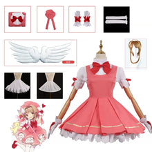 Load image into Gallery viewer, Anime Cardcaptor Sakura Card Captor Cosplay Kinomoto Sakura Cosplay Costume Wig Pink Lolita Dress Halloween Fancy Cos Party Suit
