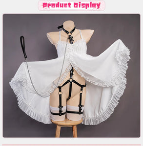 IN STOCK UWOWO Anime Mikku Cosplay Costume White Dress Full Set Mikku Chan Halloween Costumes White Dress Outfit