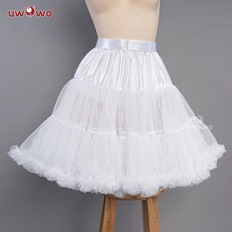 UWOWO Universal Black White Nahida Petticoat Crinolines Genshin Impact Maid Ver Best Match Petticoat Adjustable Bustle Pannier
