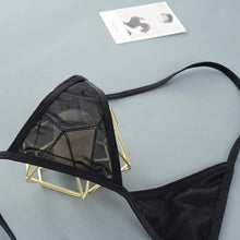 Load image into Gallery viewer, Sexy Mini Bra Sets Wirefree Ultra-thin Mesh Unlined Bra Brief Set Black Transparent 2 Pieces Halter Women&#39;s Exotic Lingerie Sets
