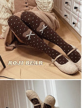 Load image into Gallery viewer, Japanese Little Bear Polka Dot Bow Lolita Socks Women Autumn Winter knee-high Socks Thick Combed Cotton Kawaii Slimming Stocking
