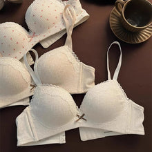 Load image into Gallery viewer, Sexy Lace Floral Bra Set Comfortable Non-steel Ring Beauty Back Small Breasts Gathered Up Support Anti-sagging Teenage Bra Set
