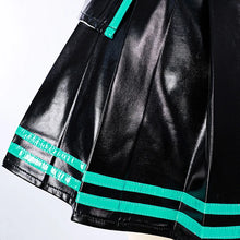 Load image into Gallery viewer, Black Green Leather Miku Cosplay Costume Wig Patent Leather Latex Women Girl Uniform Dress Anime Halloween Carnival Party Outfit
