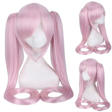 Load image into Gallery viewer, 120CM Long Synthetic Hair Clips 2 Ponytails Lolita Green Pink Heat Resistant Party Wigs Synthetic Hair Hatsune Miku Wig Cosplay
