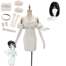 Load image into Gallery viewer, Sua Cosplay Costume Wig Anime Alien Stage Cosplay Costume Microphone White Dress Earrings Short Black Wig Sua Cosplay Clothing
