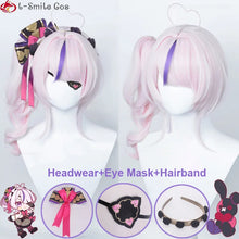 Load image into Gallery viewer, VTuber NIJISANJI lLUNA Maria Marionette Cosplay Wig 42cm Short Pink Ponytail Heat Resistant Synthetic Hair Party Wigs + Wig Cap
