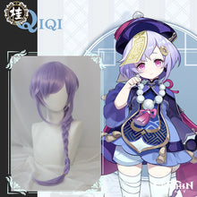 Load image into Gallery viewer, IN STOCK UWOWO Game Genshin Impact Qiqi Pharmacist Cosplay Wig Icy Resurrection 85cm Light Purple Braided Hair
