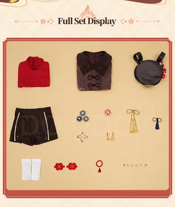 IN STOCK Hutao Cosplay Game Genshin Impact Cosplay【Size S-XXL】DokiDoki-SR HuTao Costume Metal Accessories Halloween Plus Size