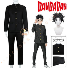 Load image into Gallery viewer, Anime Dandadan Ken Takakura Cosplay Costume Wig Okarun School Uniform Black Jacket Gakuran Outfit Glasses Halloween Women Men
