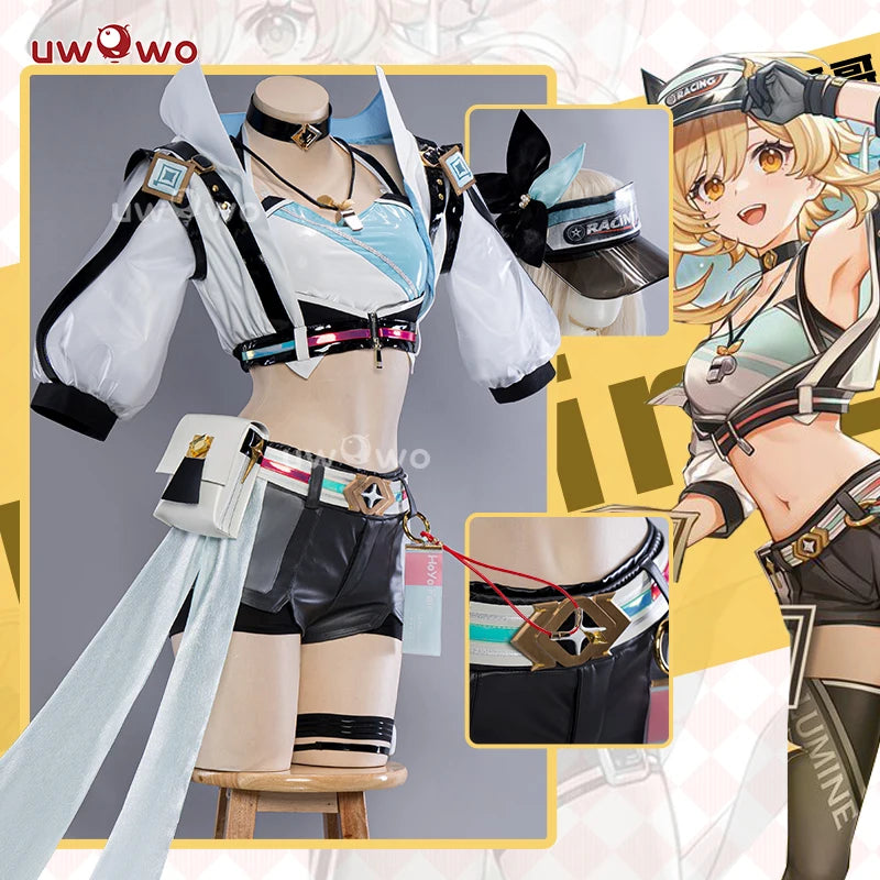 LAST BATCH UWOWO  Genshin Impact Fanart Racing Lumine Traveler Casual Outfit Cosplay Costume Halloween Costumes
