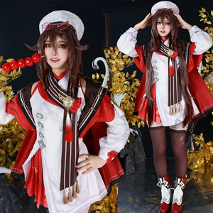 Hutao Cosplay Costume Game Genshin Impact New Skin Cherries Snow-Laden  Hutao Cosplay Costume Plus Size
