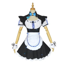 Load image into Gallery viewer, NEKOPARA Cosplay Chocola Vanilla Cosplay Maid Dress  Women Girls Full Set  Cute Lolita Halloween Party Outfits with Wig
