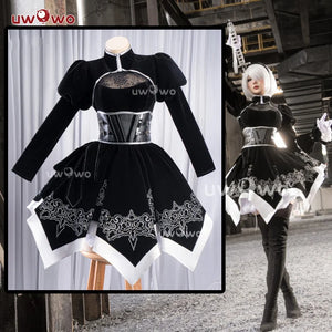 IN STOCK UWOWO A2 Cosplay NieRR:Automata A2 YoRHa: Pearl Harbor Descent Record Cosplay Costume Woman Dress Halloween Costume