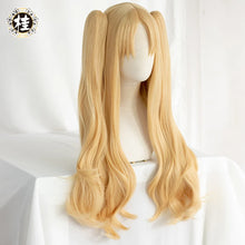 Load image into Gallery viewer, UWOWO Ereshkigall Cosplay Wig Anime Blonde Cosplay Hair Ponytail 80cm Long Gold Halloween Cosplay Wigs Party
