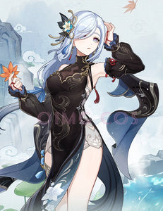 Frostflower Dew Shenhe Cosplay Costume Genshin Impact Adult Uniform Wig Anime Halloween Costumes Women Game Character Outfit