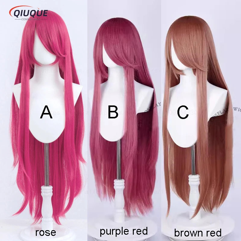 73 Colors 100cm Long Straight Cosplay Wig Anime Compatible Universal Omopinenet Heat Resistant Synthetic Hair Wigs + Wig Cap