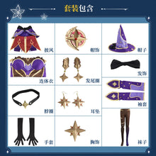 Load image into Gallery viewer, GenshinImpact Mona Cosplay Costume Halloween Carnival Party Sexy Dress Women Girls Uniform Cosplay Wig Shoes Accessories Outfit
