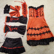 Load image into Gallery viewer, DATE A LIVE Tokisaki Kurumi Cosplay Costume Wig With Bangs Clip Ponytails Comic Con Nightmare Black Long Ponytials Wig Costumes
