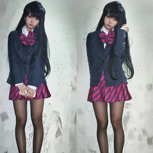 Halloween Anime Komi Can't Communicate Shouko Komi Cosplay Costume Shirt Tie Short Skirt Wig Set High School Women Uniform