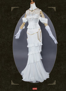 IN STOCK UWOWO Anime Albedo Cosplay Costume Halloween Christmas Costume Cos Women White Dress Albedoo Cosplay