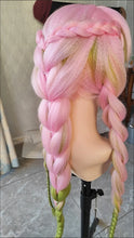 Load image into Gallery viewer, Demon Slayer Kanroji Mitsuri Cosplay Wig Ombre Pink Corn Perm Plait Synthetic Long Braided Wig Anime Coser Cute Girl Wig Party

