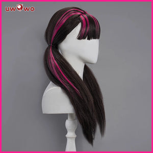 IN STOCK UWOWO Draculauraa Cosplay Wig  Long Hair 60CM Long Black Pink Wig Heat Resistant Halloween Cosplay Outfit Wig