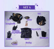 Load image into Gallery viewer, IN STOCK UWOWO Cheshiree Cosplay Game Azur Lanee Cheshiree Cait Sith Crooner Gown Cosplay Costume with shawl Halloween Costume
