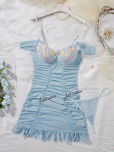 Load image into Gallery viewer, Sexy Lingerie Set Fancy Lingeries Sexy Hot Halter Bra See Through Outfit Ensemble Attractive Chest Suspenders Underwear
