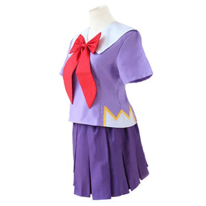 Gasai Yuno Cosplay Anime Future Diary Gasai Yuno Mirai Nikki Cosplay Costume School Uniform Bow Short Skirt Wig Halloween Suits