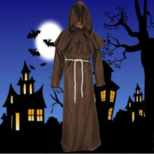 Load image into Gallery viewer, Halloween cosplay costumes ancient costumes medieval monk costumes monk robes wizard costumes priest costumes mask costume
