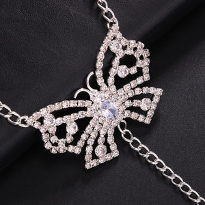 Crystal Butterfly Pendant Waist Body Chain Bikini Panties Belly   Thong G String  Jewelry Women