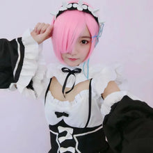 Load image into Gallery viewer, Anime Ram Rem Lolita Maid Cosplay Costumes Vestido Re:zero Kara Hajimeru Isekai Seikatsu Halloween Costumes for Women Loli Dress
