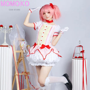 Cosplay Anime Magical Girl Kaname Madoka Cosplay Costume Bow Arrow Magica Kaname Dress Wig Kaname Madoka Outfits for Comic Con
