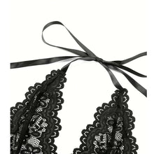 Load image into Gallery viewer, Hot Sell Crotchless Sexy Lingerie Women Lace Hollow Bodysuit Teddy Babydoll Dress Deep V Open Bra Erotic Underwear SET
