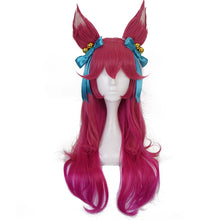 Load image into Gallery viewer, IN STOCK UWOWO League of Legends LOL Spirit Blossom Ahri Foxx Cosplay Wig With Ears Long Hair
