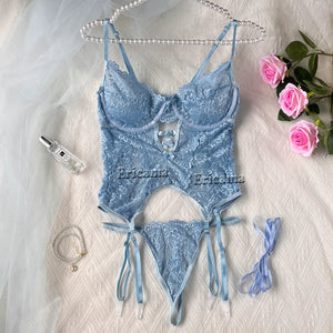 Hot Lingerie Set Sexy Erotic Bra and Panty Set Women Babydoll Lingerie Kit Push Up Seamless Underwear Sissy Tulle Exotic Sets