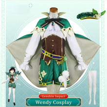 Load image into Gallery viewer, Genshin Impact Venti Cosplay Costume Uniform Wig Shoes Cosplay Anime Chinese Style Halloween Costumes For Women Game Wendi Windy
