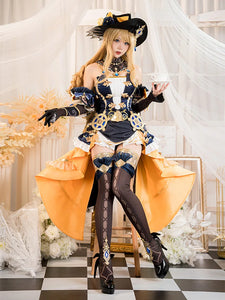 UWOWO Navia Cosplay Genshin Impact Navia Cosplay Costume Fontaine Rococo Style Dress Cosplay Halloween Costume