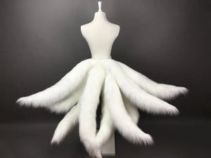 Game LOL Cosplay Costumes Fox LOL Ahri Nine Tailed Upgraded Transform-model Tail Cosplay White 3 Sizes