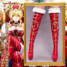 Load image into Gallery viewer, Exclusive Authorization UWOWO X Sakiyamama  Fanart Artoria Pendragon Christmas Ver. Cosplay Shoes
