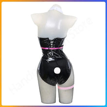 Load image into Gallery viewer, Anime Miku Rabbit Cosplay hole Black Leather Bunny Girl Sexy Cute Halloween Cosplay Costume Headdresses Clothes Bows Girl Wig
